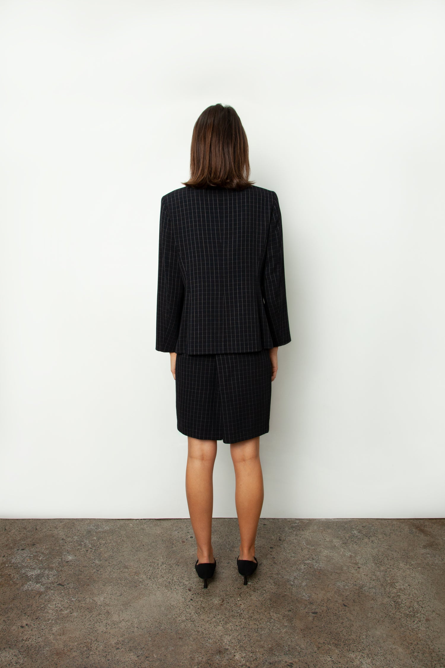 CHECK SKIRT SUIT