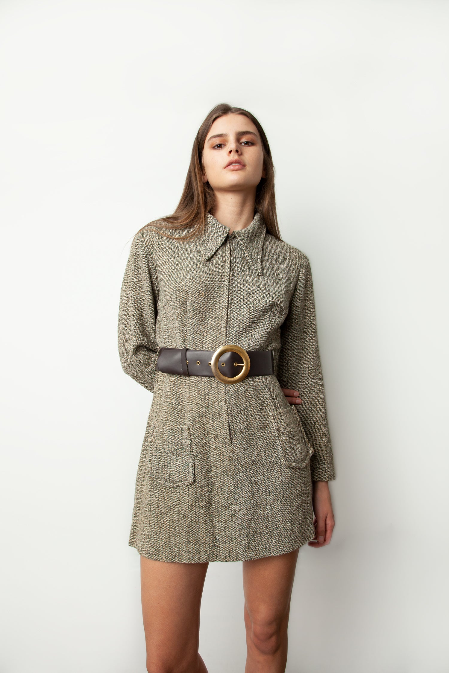 BELTED WOOL MINI
