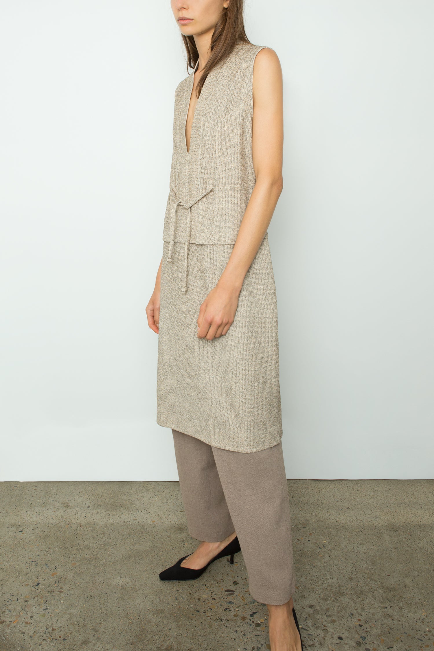 TEXTURED MIDI DRESS