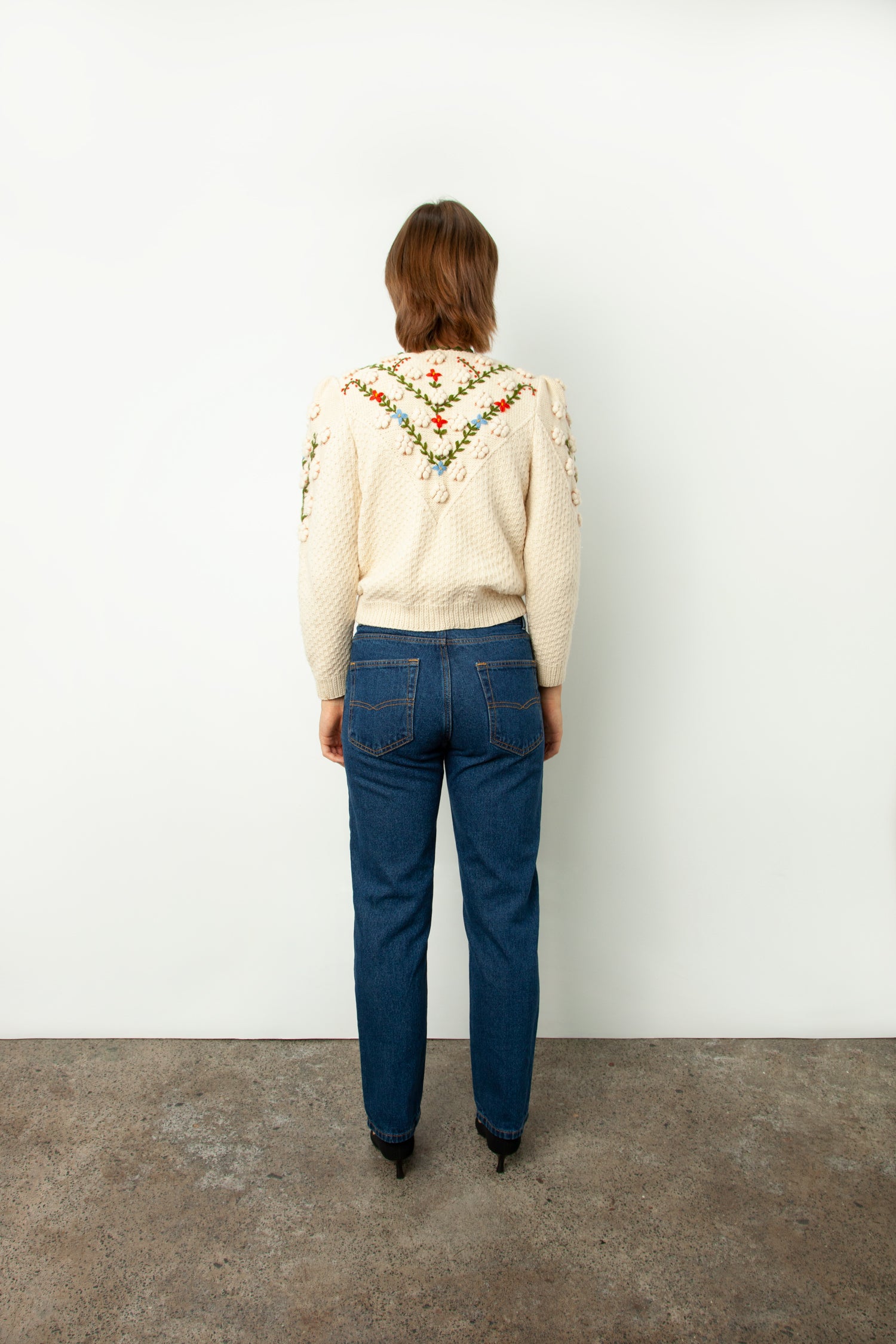 1950s HAND EMBROIDERED CARDIGAN