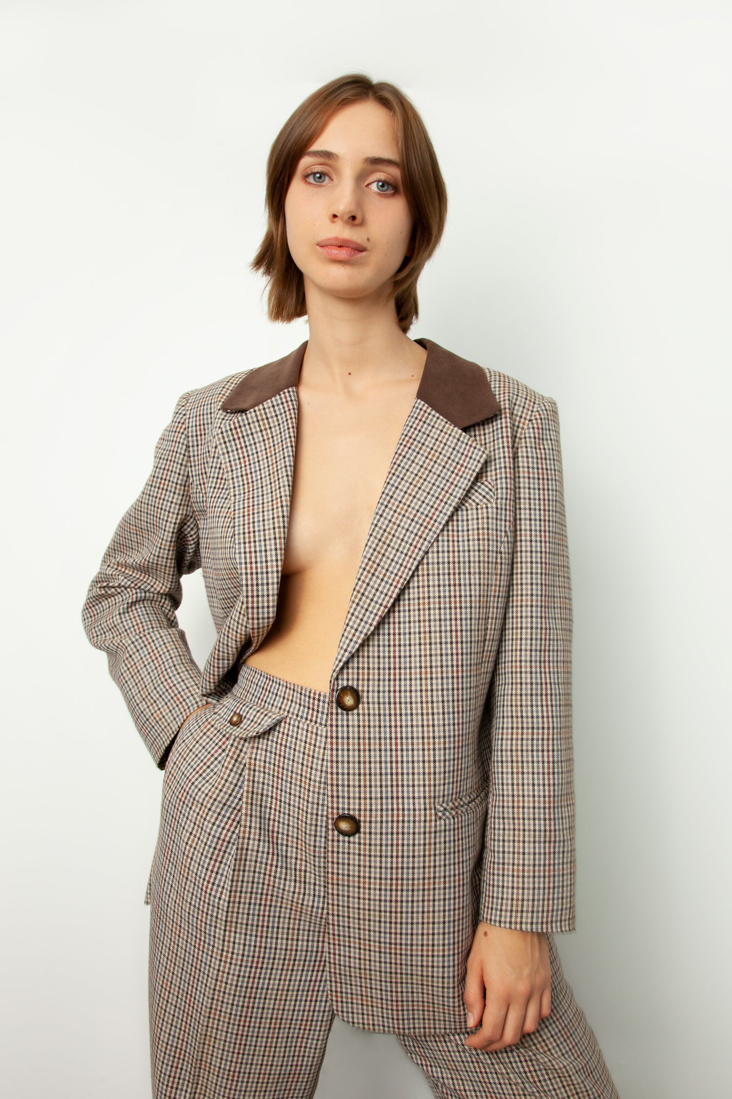 CHECK PANT SUIT