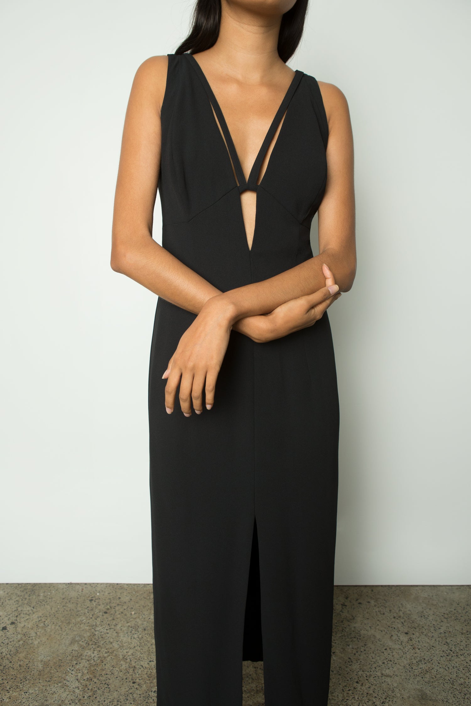 DRESS WITH PLUNGING NECKLINE