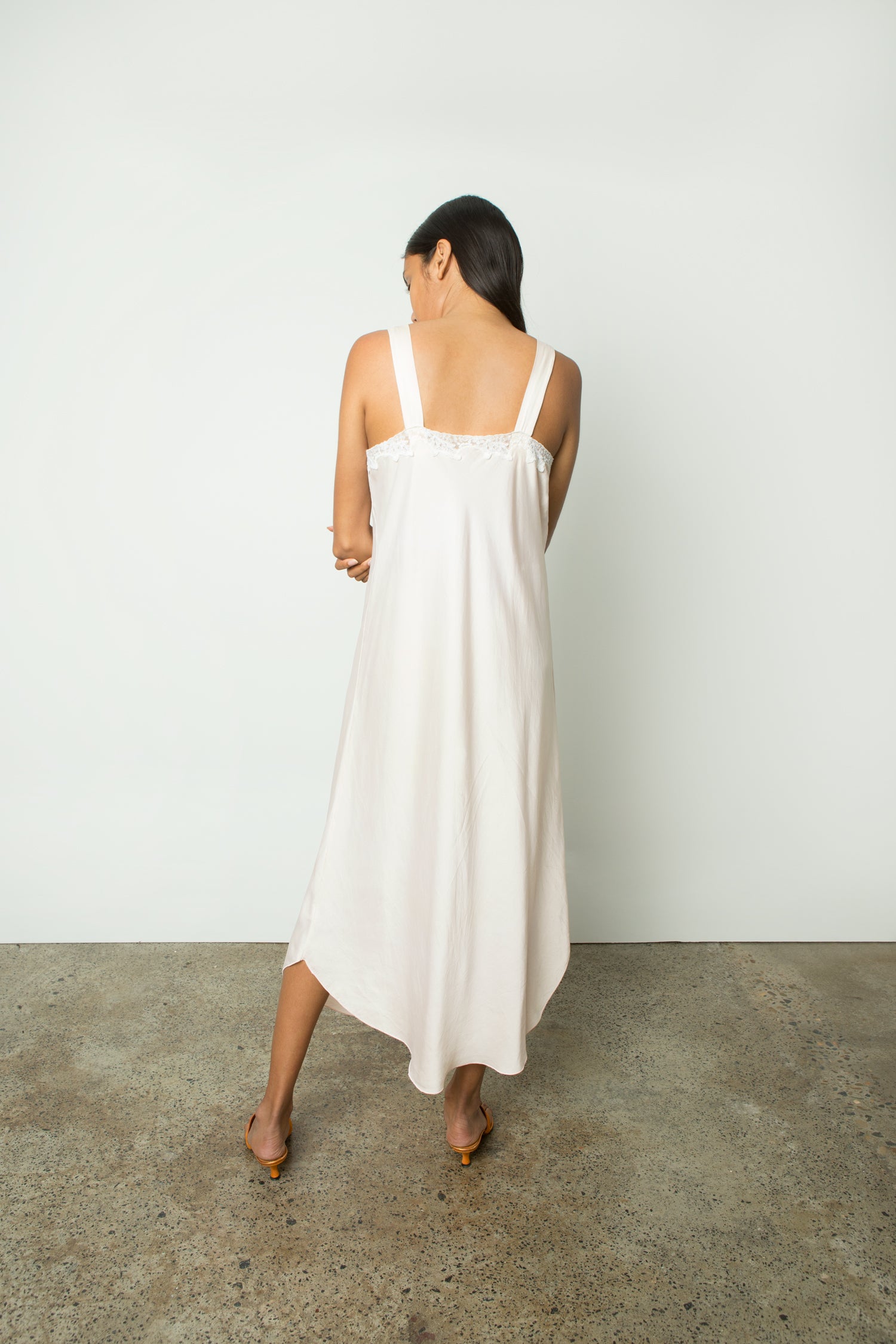 MOTHER OF PEARL SILK SLIP DRESS