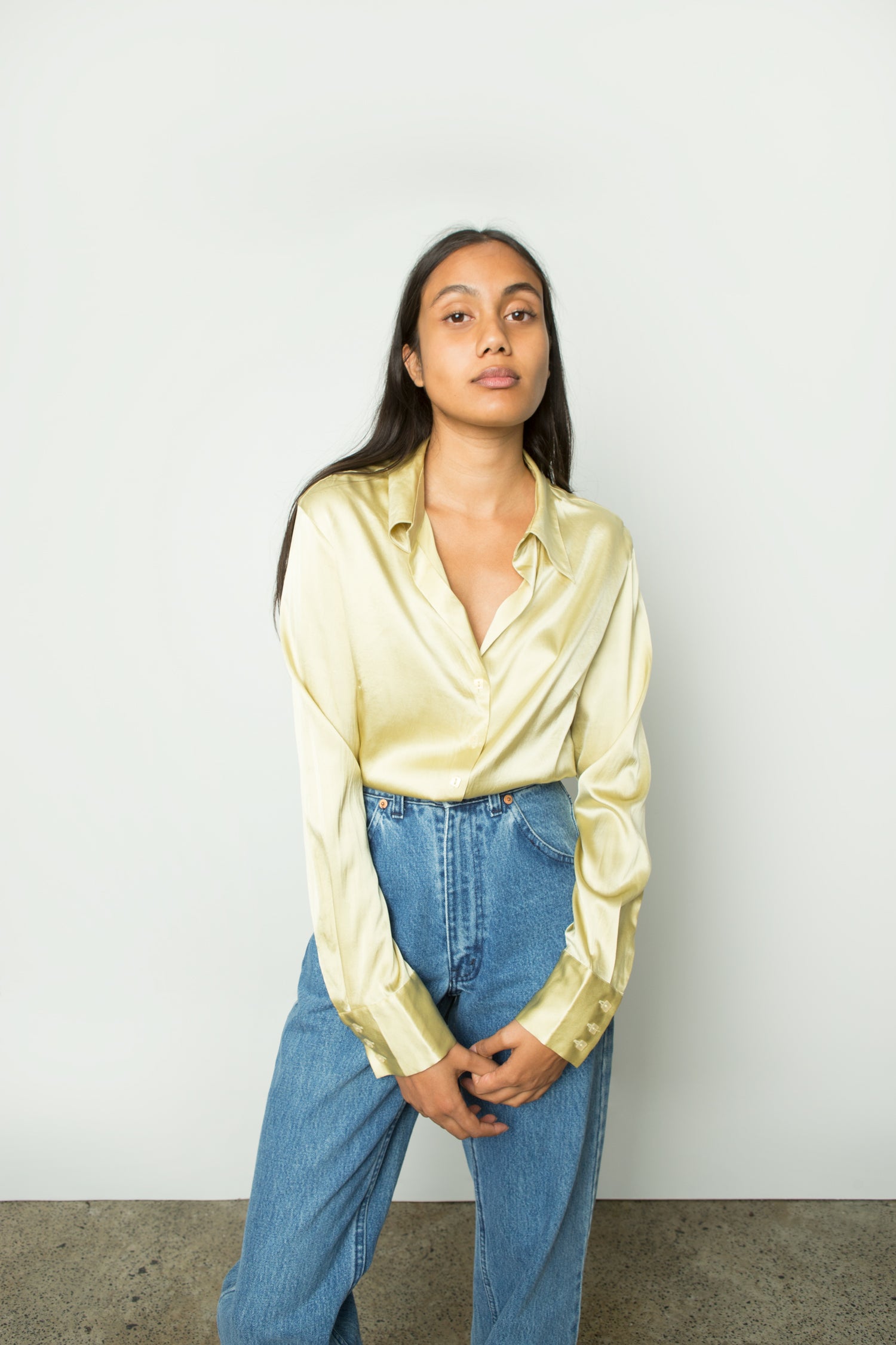 CITRON SILK SHIRT