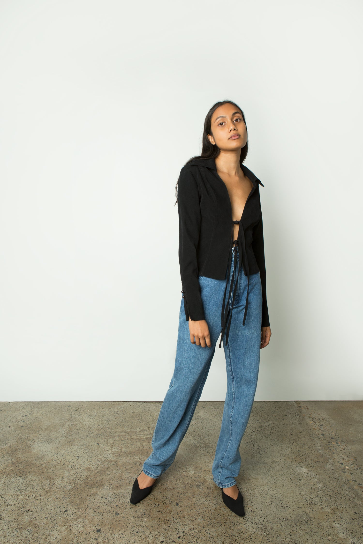 TIE FRONT BLOUSE