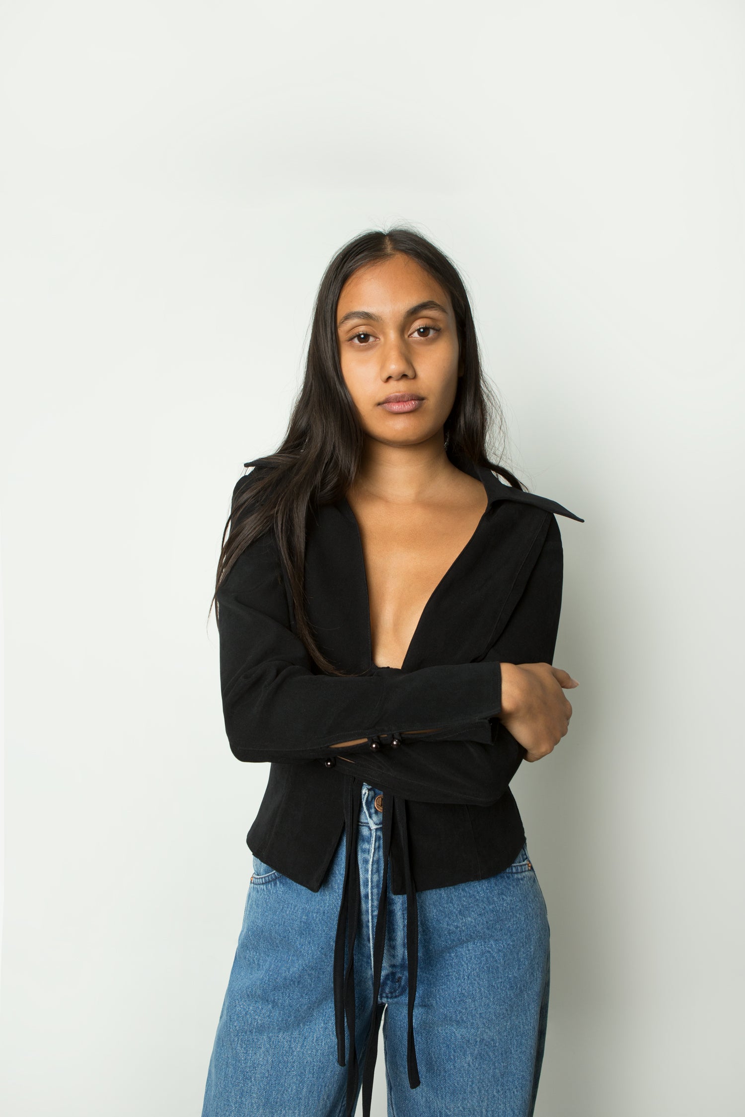 TIE FRONT BLOUSE