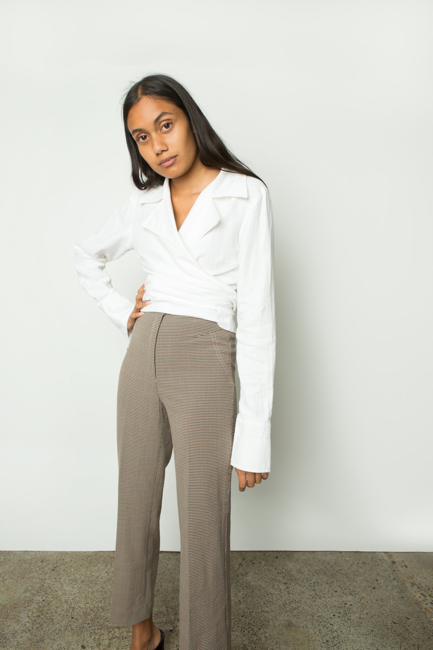 CROPPED CHECK TROUSER