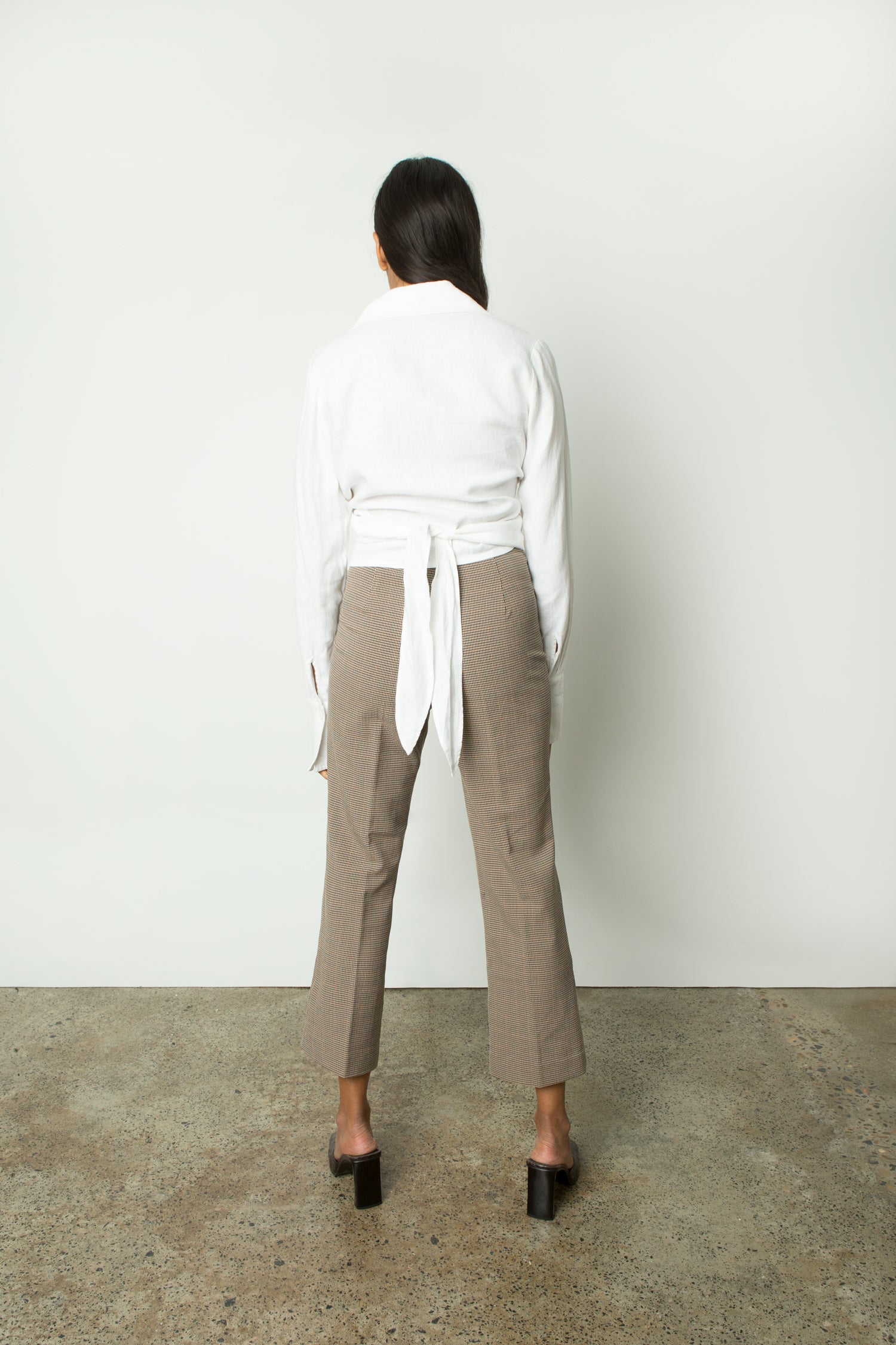 CROPPED CHECK TROUSER