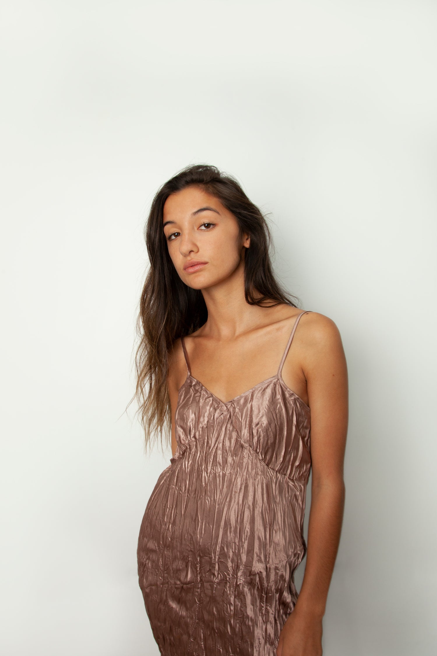 CRINKLE SLIP DRESS