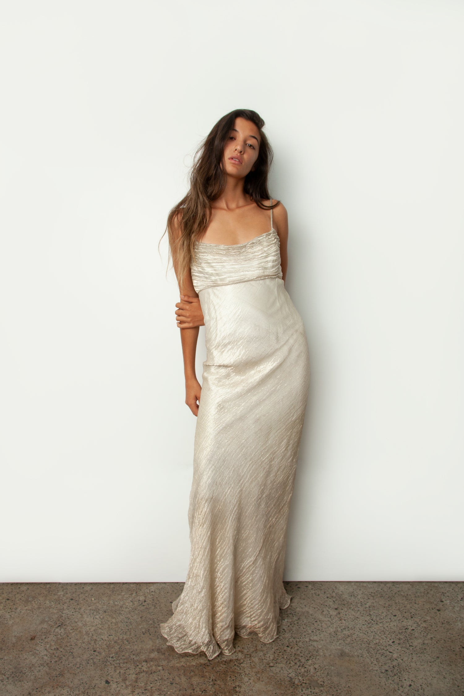 SILK METAL SLIP DRESS