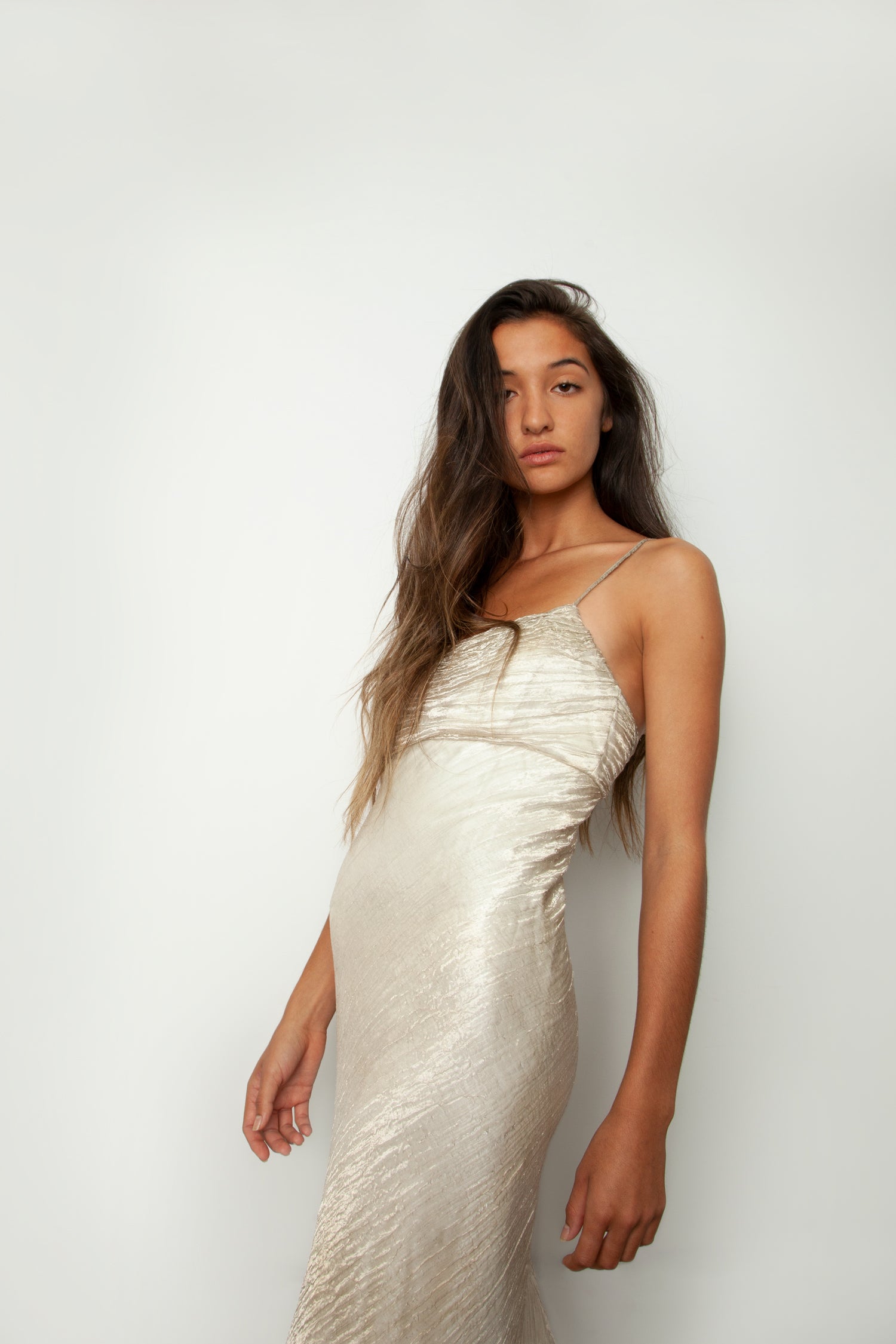SILK METAL SLIP DRESS