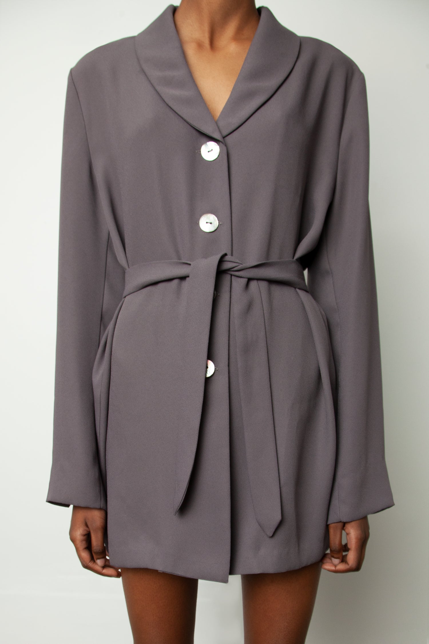 BELTED BLOUSE
